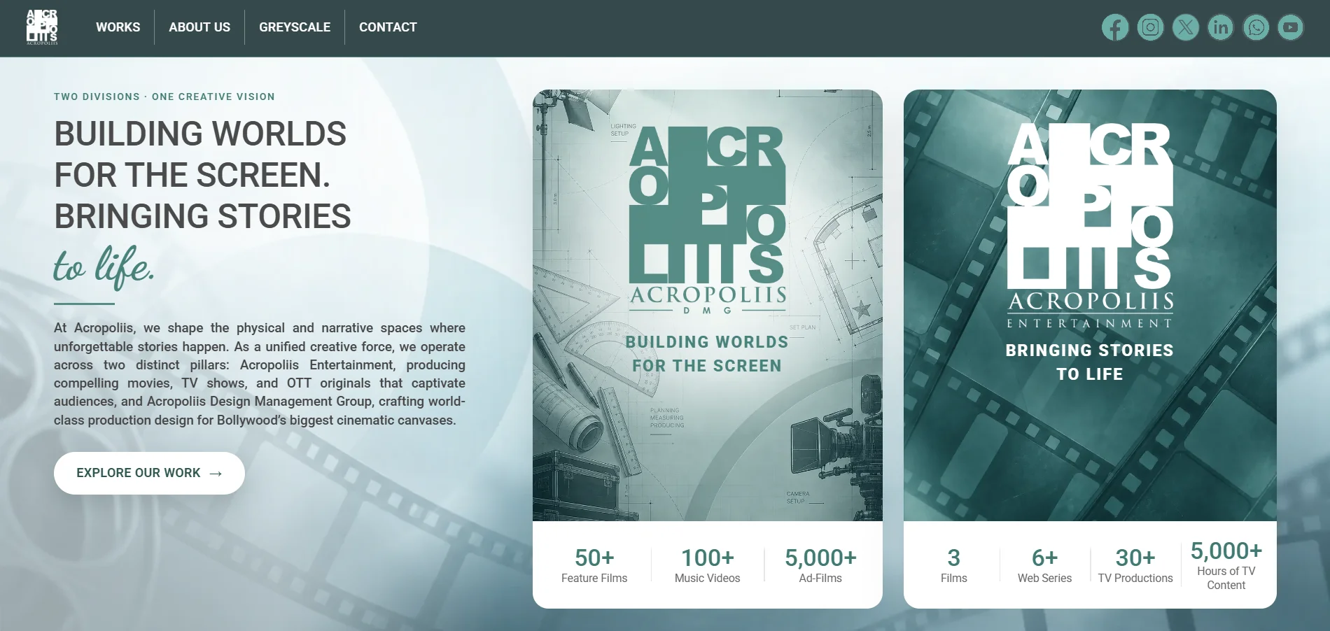 Acropoliis Entertainment website by Flewny