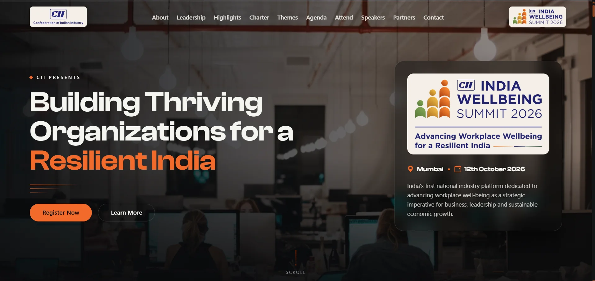 CII India Wellbeing Summit 2026 website by Flewny